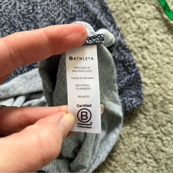 Athleta‎ Santorini navy printed high neck modal dress size medium - Picture 6 of 9